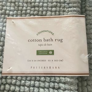 Brand New Pottery Barn Foundations Bath Mat 24”x64” Runner Porcelain Blue